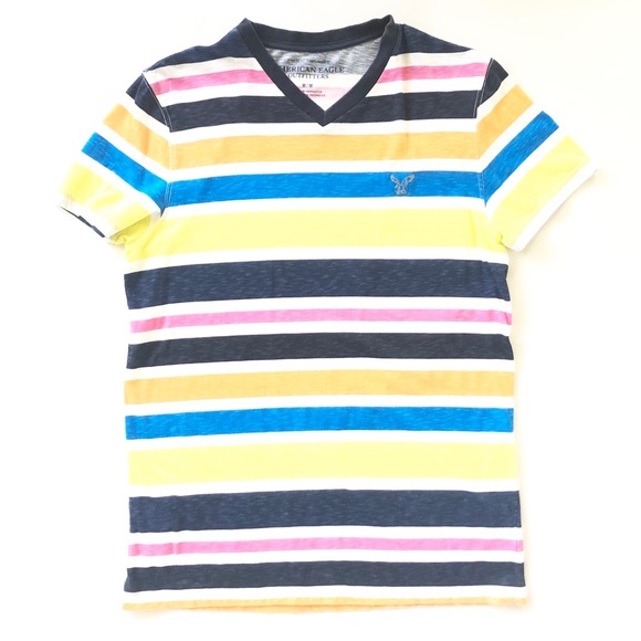 American Eagle Outfitters Other - M AEO American Eagle T-shirt Stripe Navy White MED